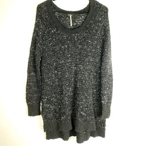 Free People Grey loose wool knit marled sweater S